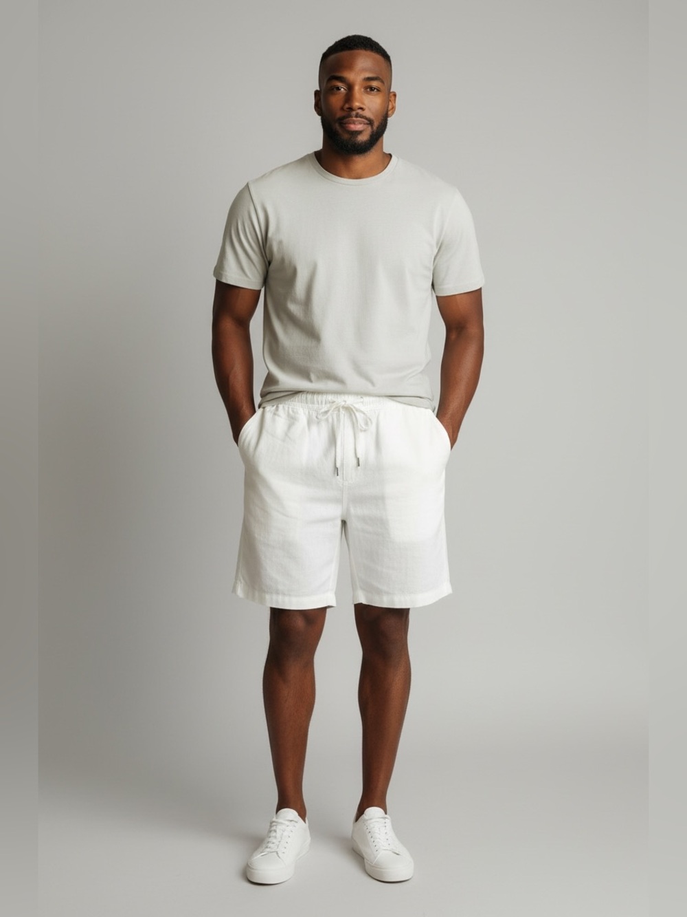 Bruno Mykonos linen blend white shorts